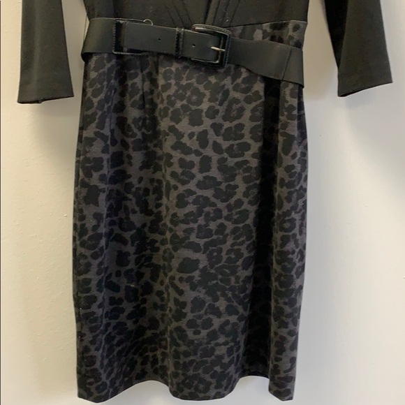 Tahari animal print dress with belt - Picture 3 of 4